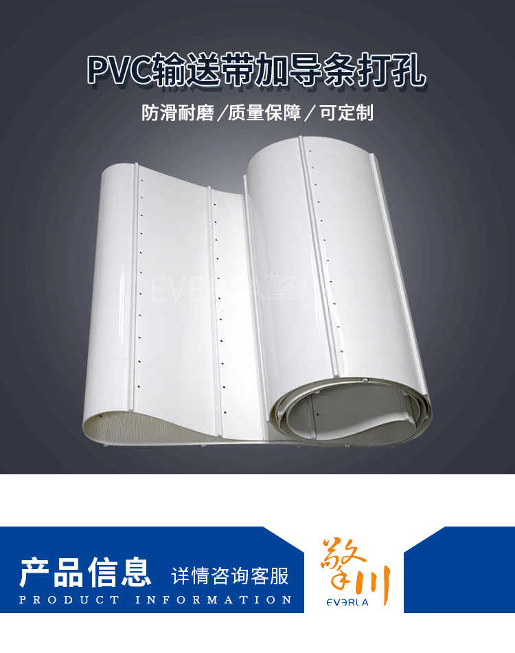 pvc輸送帶加導(dǎo)條打孔<a href='http://m.dsjvvrk.cn/shusongdai/shipin/' target='_blank'><u>食品輸送帶</u></a>細(xì)節(jié)圖1
